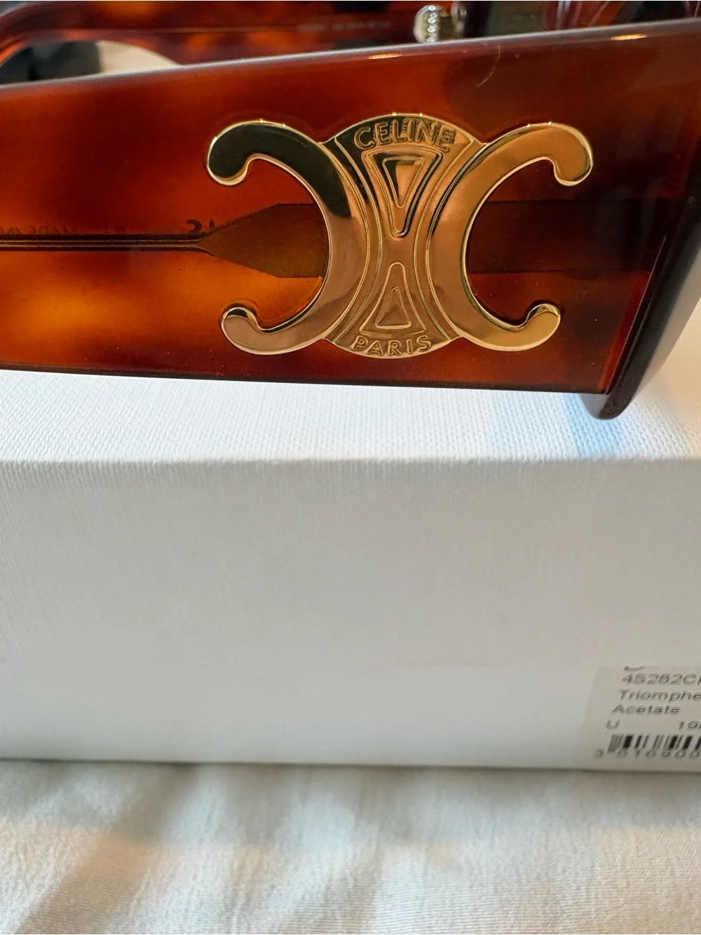 Celine Brown Leather Triomphe Sunglasses with Matching Case